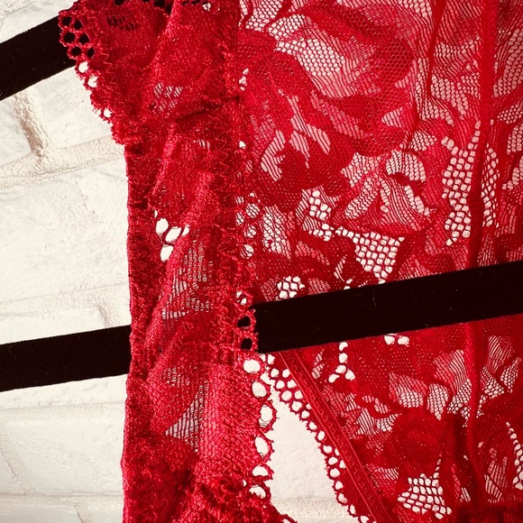 NWT Soma Embraceable Signature Lace Pull On Bralette M Medium Raphael Red #0378 - Picture 4 of 10
